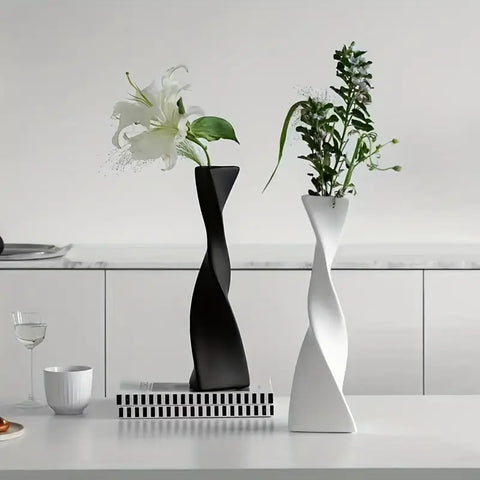 Nordic Geometric Ceramic Vase
